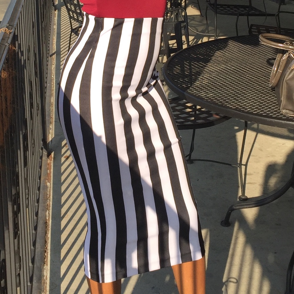 Black & White Striped Skirt